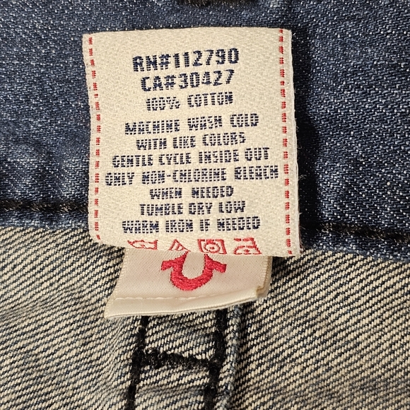 True Religion Mens Blue Denim Straight Leg 5-Pocket Jeans Size 38 x 29 - Picture 9 of 10